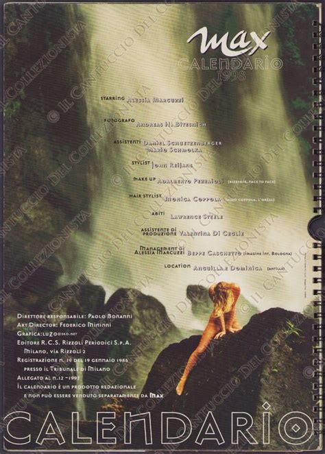 alessia marcuzzi backstage calendario 1998